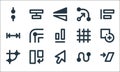 graphic design line icons. linear set. quality vector line set such as shear, cursor, node, nodes, rotate, width, grid, nodes,