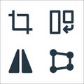 Graphic design line icons. linear set. quality vector line set such as transform, flip, rotate