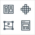 graphic design line icons. linear set. quality vector line set such as webpage, image, pixel Royalty Free Stock Photo