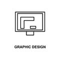 graphic design in monitor icon. Element of simple web icon with name for mobile concept and web apps. Thin line graphic design in