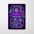 Graphic Design Neon Flyer Royalty Free Stock Photo