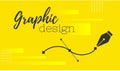 Graphic design. Pen tool cursor. Vector computer graphics. banner for designer or illustrator. The curve control points.