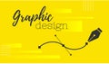 Graphic design. Pen tool cursor. Vector computer graphics. banner for designer or illustrator. The curve control points. Royalty Free Stock Photo