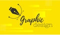 Graphic design. Pen tool cursor. Vector computer graphics. banner for designer or illustrator. The curve control points.