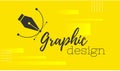 Graphic design. Pen tool cursor. Vector computer graphics. banner for designer or illustrator. The curve control points. Royalty Free Stock Photo