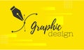 Graphic design. Pen tool cursor. Vector computer graphics. banner for designer or illustrator. The curve control points. Royalty Free Stock Photo
