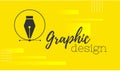 Graphic design. Pen tool cursor. Vector computer graphics. banner for designer or illustrator. The curve control points. Royalty Free Stock Photo