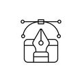 Graphic Design Pen Tool Icon: Vector Graphics, Drawing, Illustration, and Digital Art Creation Symbol Royalty Free Stock Photo