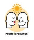 Graphic design of Positive Feeling , vector illustration