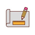Graphic design ruler pencil paper equipment
