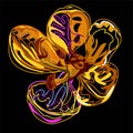 Graphic design,Cassia flower in abstract style on black background