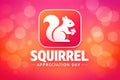 Squirrel Appreciation Day Logo with Gradient Background Royalty Free Stock Photo