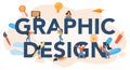 Graphic design typographic header. Picture on the device screen. Royalty Free Stock Photo