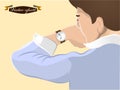 Graphic design vector of business man watching time watch Royalty Free Stock Photo