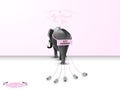 Graphic design vector concept of just married elephant with cans Royalty Free Stock Photo