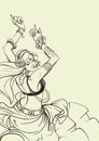 Tribal Fusion bellydance dancer contour graphic design