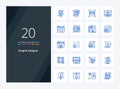 20 Graphic Designer Blue Color icon for presentation