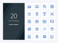 20 Graphic Designer Blue Color icon for presentation