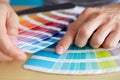 Graphic designer choosing a color Royalty Free Stock Photo