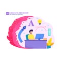 graphic designer flat illustration creative freelance workspace freelancer