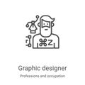 graphic designer icon vector from professions and occupation collection. Thin line graphic designer outline icon vector