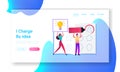 Graphic Designers Create Logotype Landing Page Template. Creative Studio Working Process