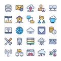 Network Hosting Flat Icons Pack Royalty Free Stock Photo