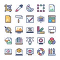 Graphic Designing Icons Pack Royalty Free Stock Photo