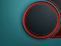 graphic desind, black cercle with red border, green background Royalty Free Stock Photo