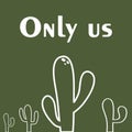 Design of a cactus in a soft and dark colour background for any template and social media post Royalty Free Stock Photo