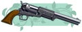 Graphic detailed old gray revolver