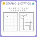 Graphic dictation. Giraffe. Kindergarten educational game for kids. Preschool worksheet for practicing motor skills. Working pages Royalty Free Stock Photo