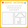 Graphic dictation. Umbrella. Kindergarten educational game for kids. Preschool worksheet for practicing motor skills. Working Royalty Free Stock Photo