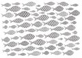 Graphic dotted ocean fishes background