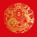 Graphic dragon in Chinese style Royalty Free Stock Photo