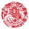 Graphic dragon in Chinese style Royalty Free Stock Photo