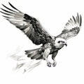 Dark White And Bronze Falcon: Energy-filled Illustration In Uhd