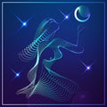 Graphic drawing with the zodiac sign 4 Royalty Free Stock Photo