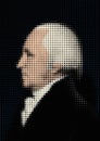 Graphic elaboration of the portrait of George Washington, first president of the United States