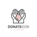 Graphic Element for Nonprofit Organizations and Donation Centre. Fundraising Symbols. Crowdfunding Project Label