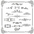 Graphic elements calligraphic vector sets for designers - patterns, designs, monograms and curlicues, arrows. For weddings,Valenti