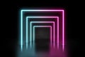 FUTURISTIC NEON BACKGROUND. MODERN GATE LIGHT ILLUSTRATION.