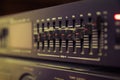 Graphic equalizer controls on an audio system Royalty Free Stock Photo
