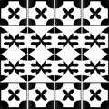 Graphic Experimentation: Black And White Cross Tiles With Ndebele-inspired Motifs