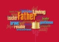 Graphic Father word montage with crown