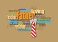 Graphic Father word montage with necktie