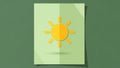 Graphic features a bright yellow sun with rays on a light green Royalty Free Stock Photo