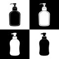 Set of Four Soap Dispenser Icons in Black and White Royalty Free Stock Photo