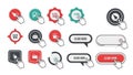 Collection of Clickable Buttons and Icons with Cursor Hand Royalty Free Stock Photo