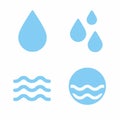 Simple Flat Water Drop Wave Element Blue Illustration Graphic Resource Royalty Free Stock Photo
